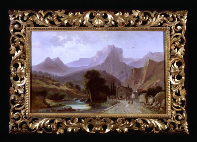 Agostino Fossati - (1830-1904) - Fornetto a Serravezza'  - Canvas