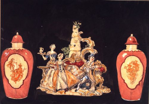 Aleksandr Benois - Curtain design for ‘The Marriage of Figaro’ (1925)