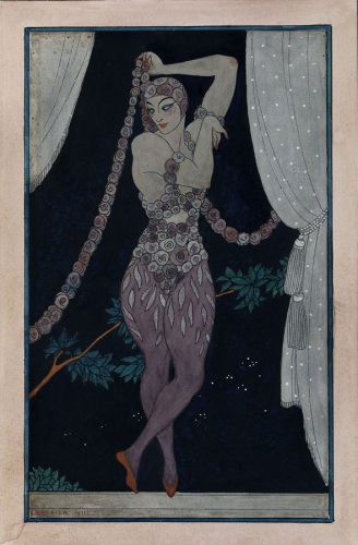 George Barbier - Vanslav Nijinsky in ‘Le Spectre de la Rose’