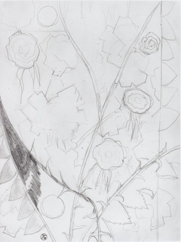 Natalia Sergeevna Goncharova - (1881-1962) - Study for a Still Life - Pencil on paper