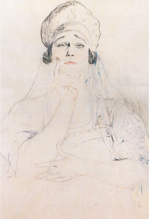 Philip Andreevich Maliavin - Portrait of Tamara Karsavina in a Kokoshnik