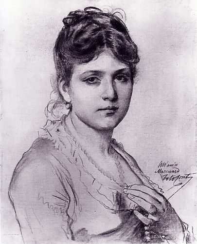 Tito Conti - (1842-1924) - Portrait of a Young Lady - 72 x 60 cm.
